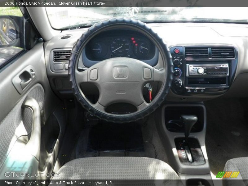 Clover Green Pearl / Gray 2000 Honda Civic VP Sedan