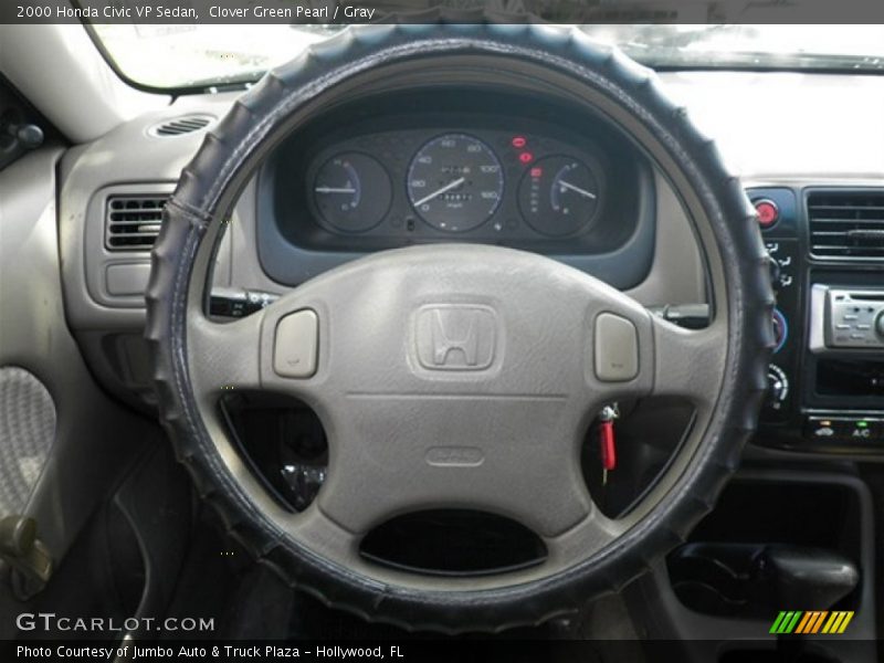 Clover Green Pearl / Gray 2000 Honda Civic VP Sedan