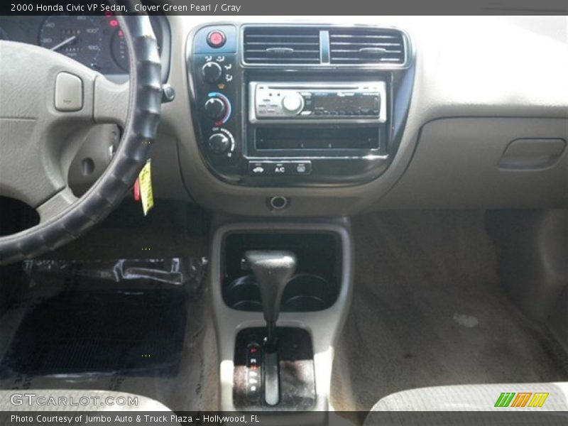 Clover Green Pearl / Gray 2000 Honda Civic VP Sedan