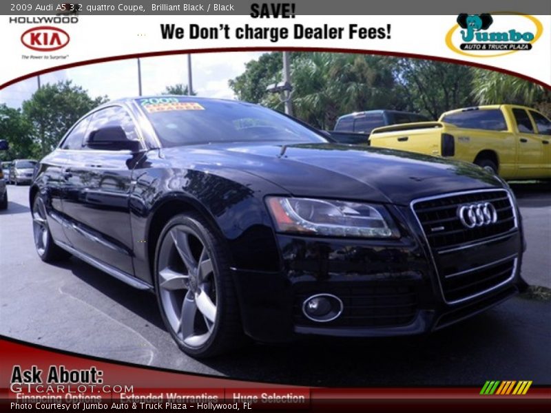 Brilliant Black / Black 2009 Audi A5 3.2 quattro Coupe
