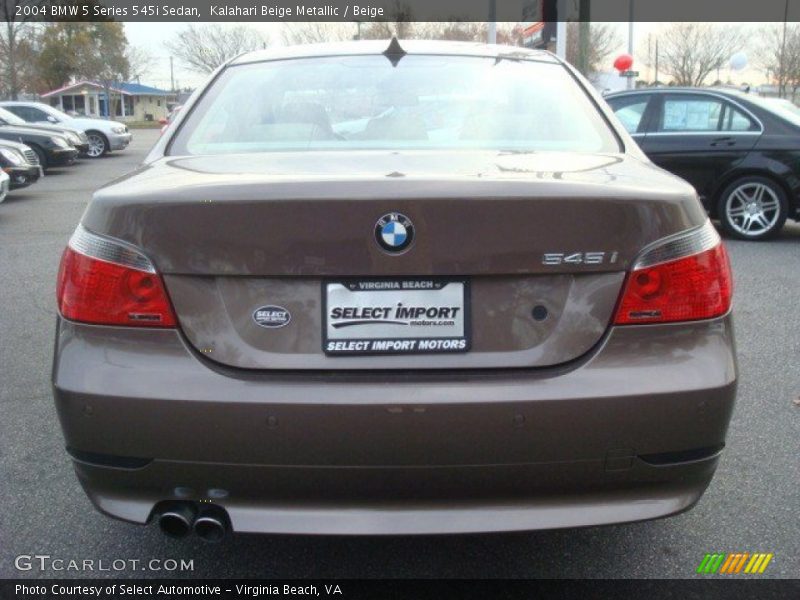 Kalahari Beige Metallic / Beige 2004 BMW 5 Series 545i Sedan