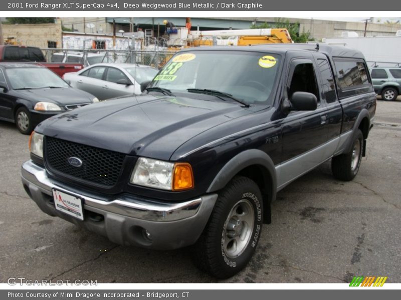 Deep Wedgewood Blue Metallic / Dark Graphite 2001 Ford Ranger XLT SuperCab 4x4