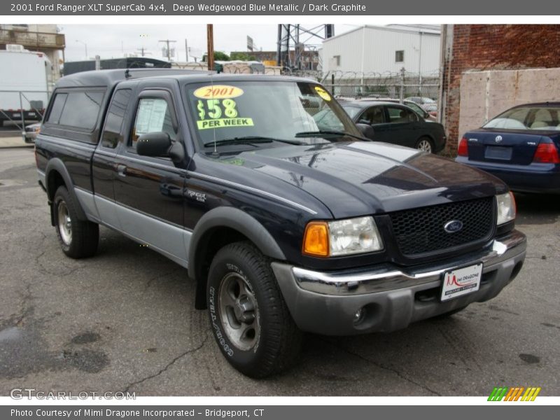 Deep Wedgewood Blue Metallic / Dark Graphite 2001 Ford Ranger XLT SuperCab 4x4