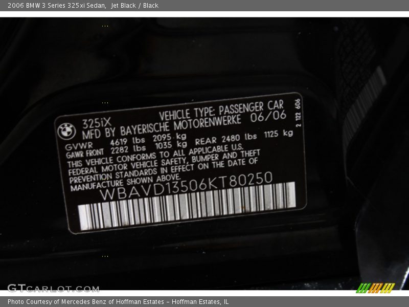 Jet Black / Black 2006 BMW 3 Series 325xi Sedan