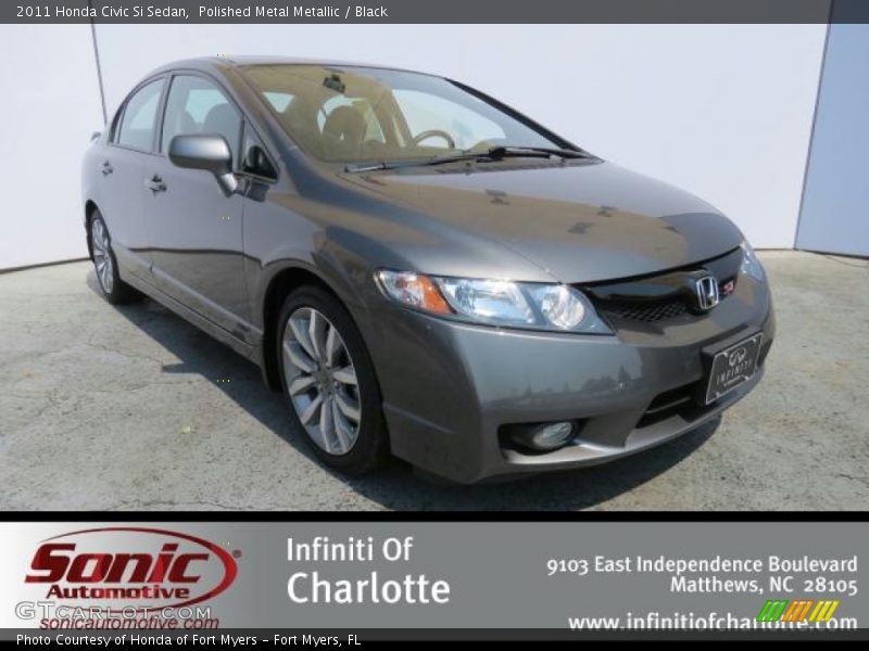 Polished Metal Metallic / Black 2011 Honda Civic Si Sedan