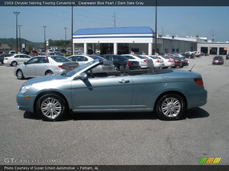 Clearwater Blue Pearl / Dark Slate Gray 2009 Chrysler Sebring Touring Convertible