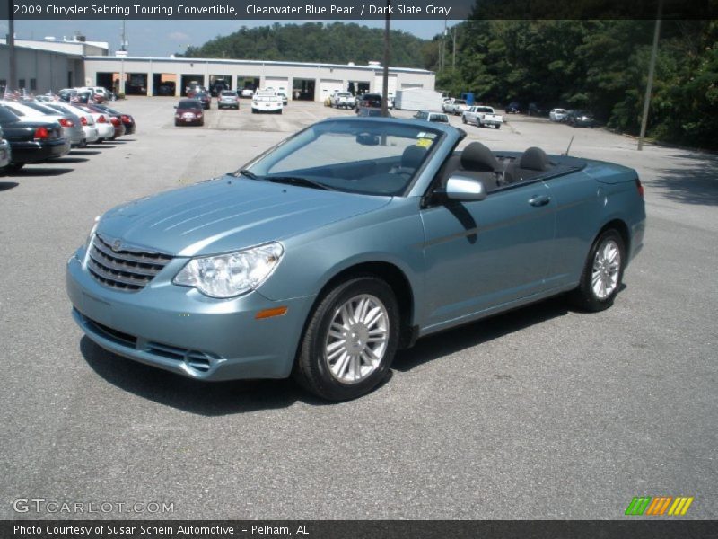 Clearwater Blue Pearl / Dark Slate Gray 2009 Chrysler Sebring Touring Convertible