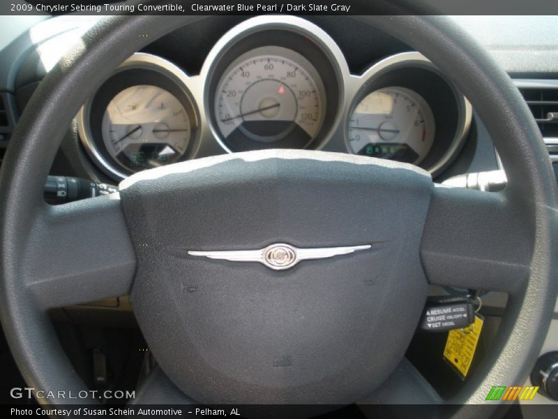 Clearwater Blue Pearl / Dark Slate Gray 2009 Chrysler Sebring Touring Convertible