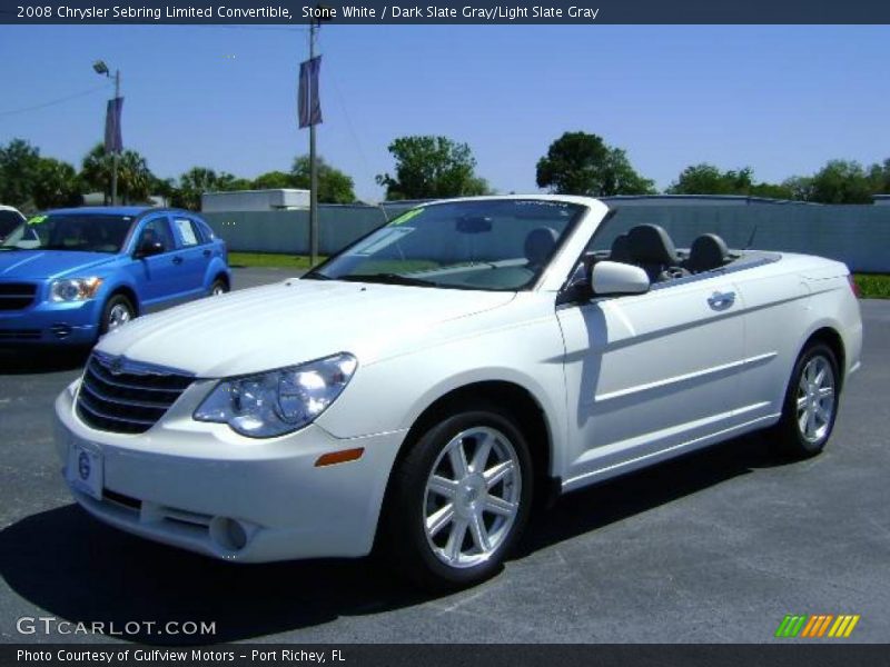 Stone White / Dark Slate Gray/Light Slate Gray 2008 Chrysler Sebring Limited Convertible