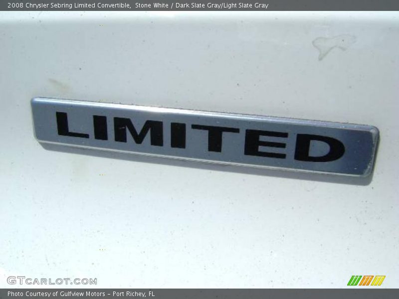 Stone White / Dark Slate Gray/Light Slate Gray 2008 Chrysler Sebring Limited Convertible