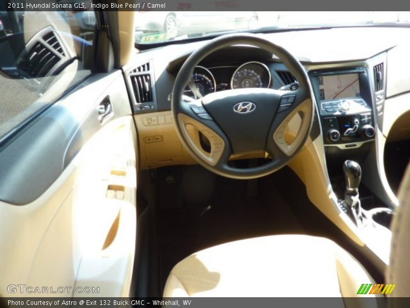 Indigo Blue Pearl / Camel 2011 Hyundai Sonata GLS