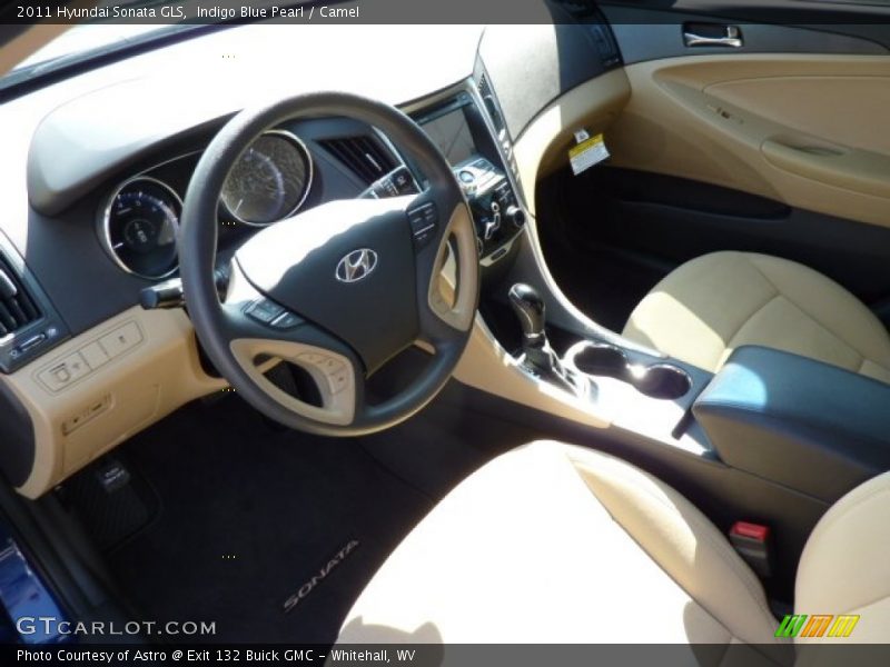 Indigo Blue Pearl / Camel 2011 Hyundai Sonata GLS