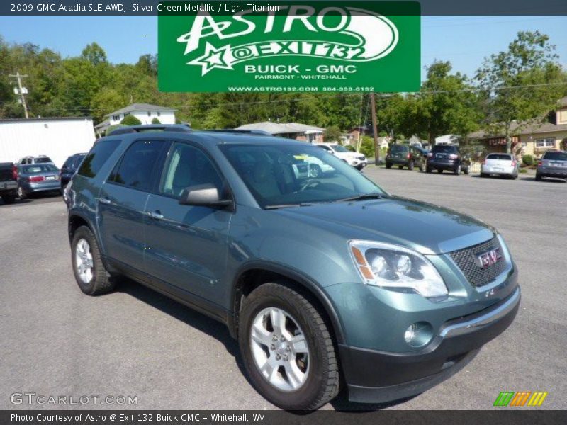 Silver Green Metallic / Light Titanium 2009 GMC Acadia SLE AWD