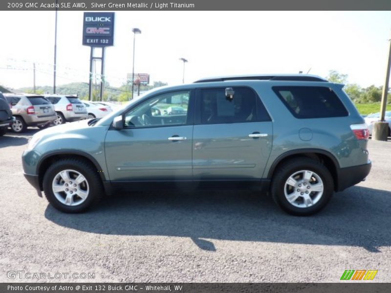 Silver Green Metallic / Light Titanium 2009 GMC Acadia SLE AWD