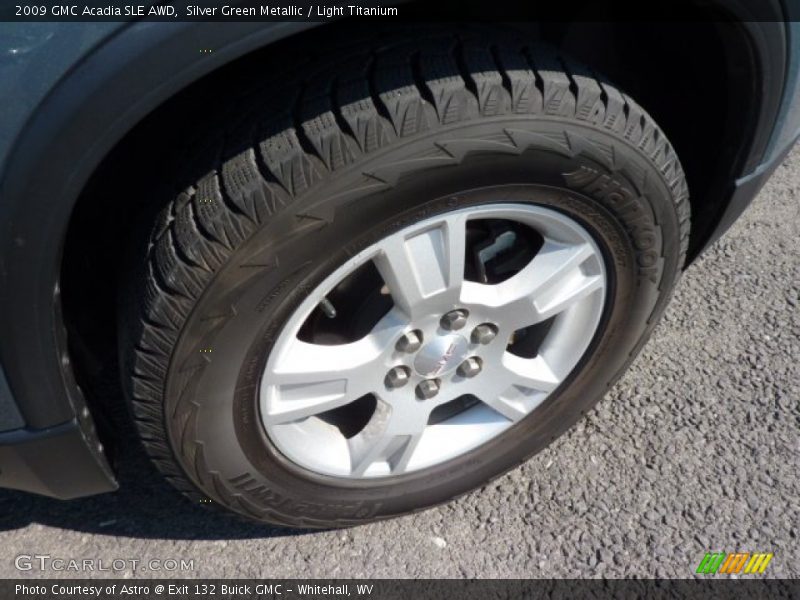 Silver Green Metallic / Light Titanium 2009 GMC Acadia SLE AWD