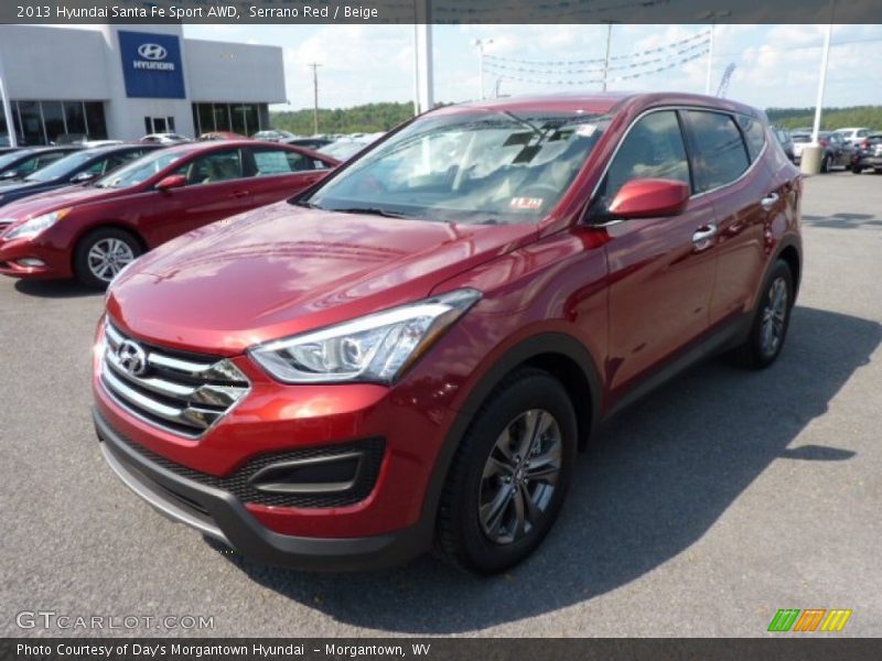 Serrano Red / Beige 2013 Hyundai Santa Fe Sport AWD