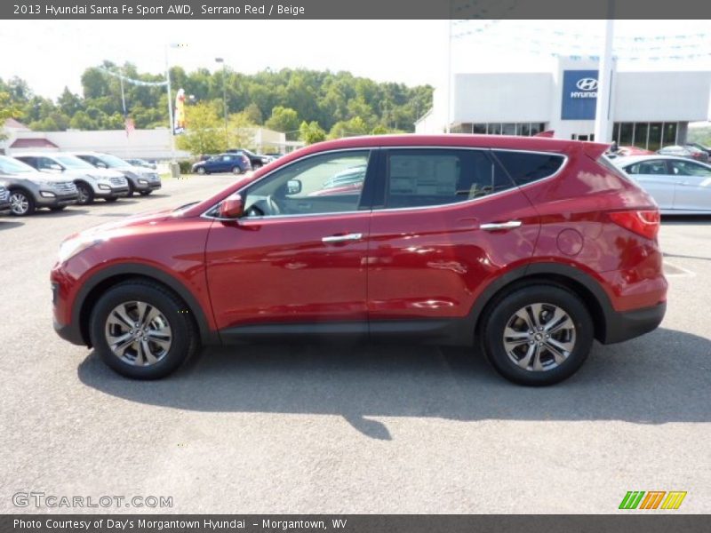 Serrano Red / Beige 2013 Hyundai Santa Fe Sport AWD