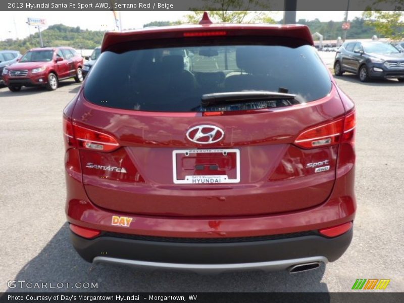 Serrano Red / Beige 2013 Hyundai Santa Fe Sport AWD