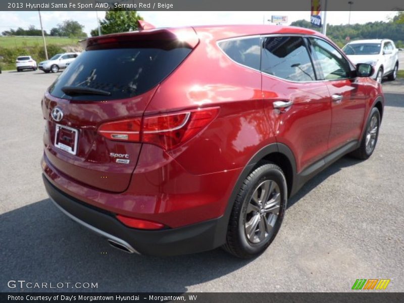 Serrano Red / Beige 2013 Hyundai Santa Fe Sport AWD