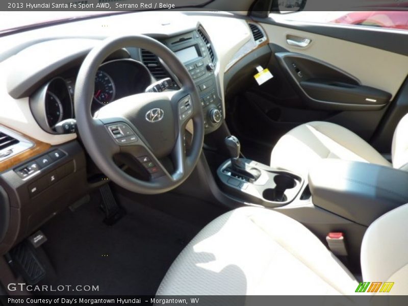 Serrano Red / Beige 2013 Hyundai Santa Fe Sport AWD