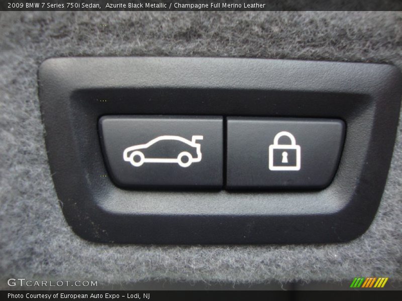 Azurite Black Metallic / Champagne Full Merino Leather 2009 BMW 7 Series 750i Sedan