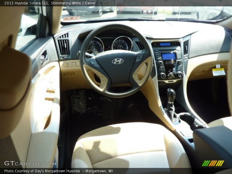 Shimmering White / Camel 2013 Hyundai Sonata GLS
