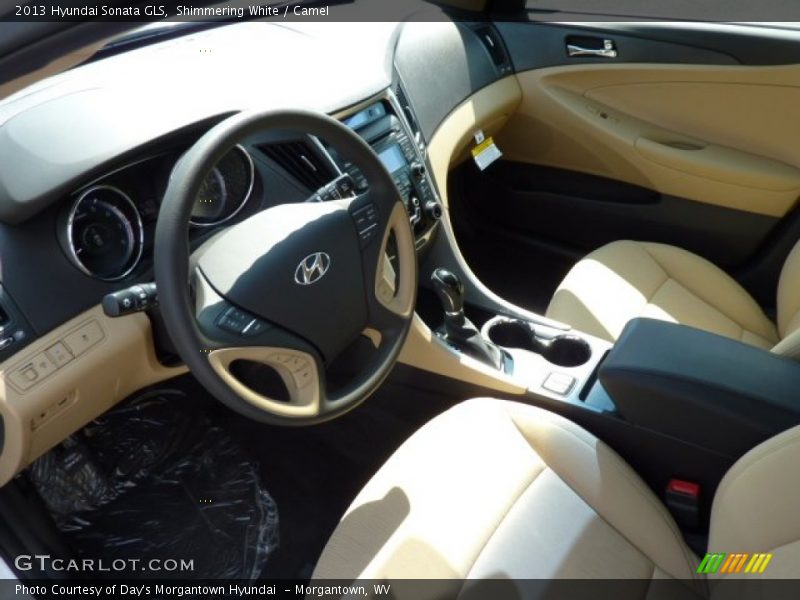 Shimmering White / Camel 2013 Hyundai Sonata GLS