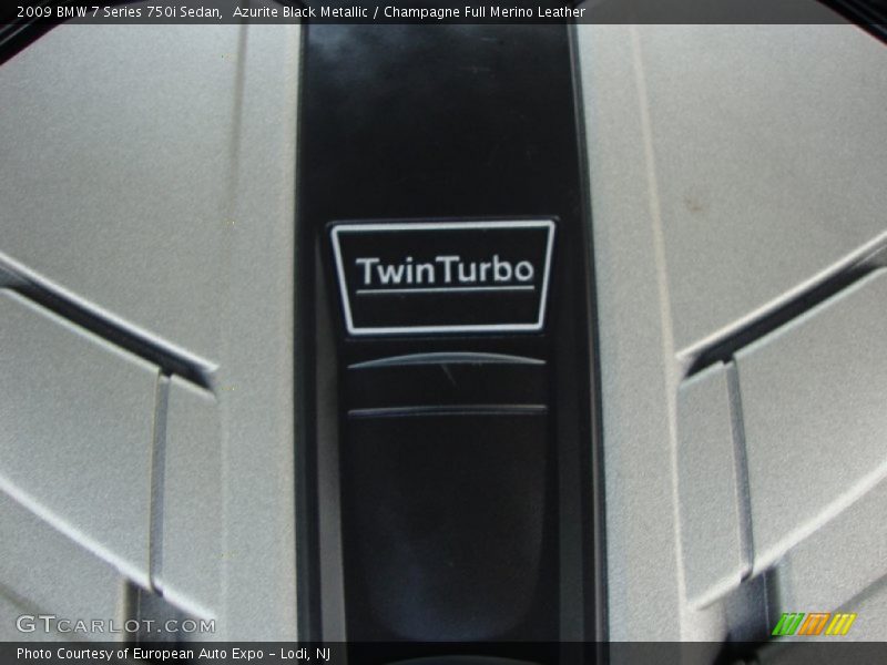 Azurite Black Metallic / Champagne Full Merino Leather 2009 BMW 7 Series 750i Sedan