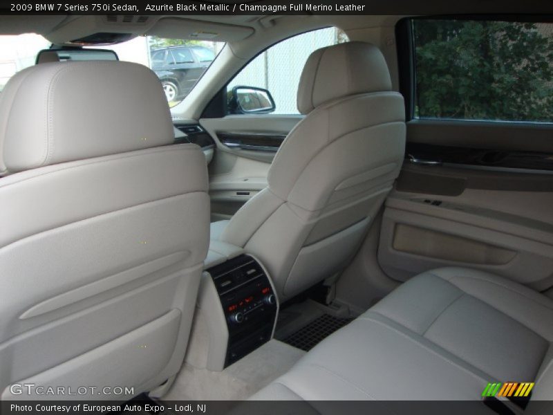 Azurite Black Metallic / Champagne Full Merino Leather 2009 BMW 7 Series 750i Sedan