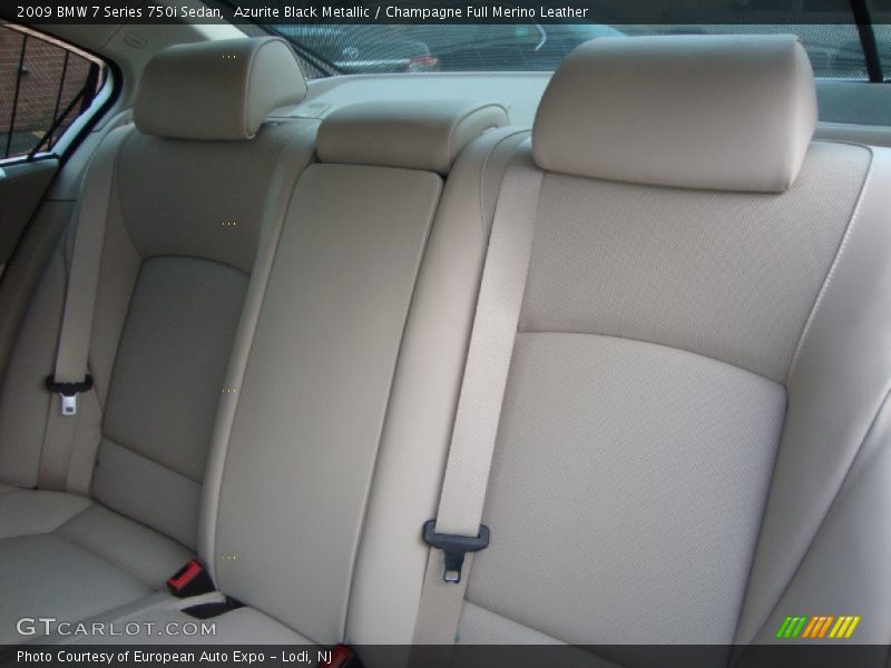 Azurite Black Metallic / Champagne Full Merino Leather 2009 BMW 7 Series 750i Sedan