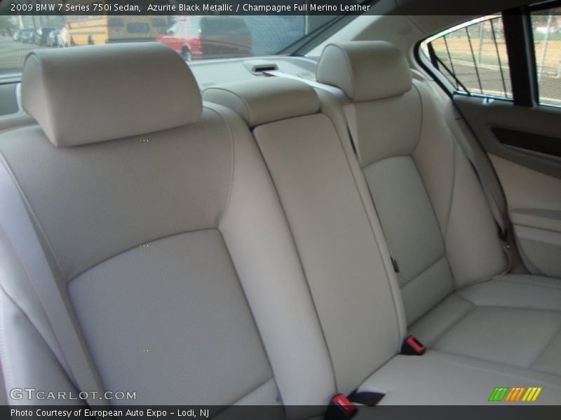 Azurite Black Metallic / Champagne Full Merino Leather 2009 BMW 7 Series 750i Sedan