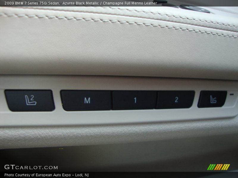 Azurite Black Metallic / Champagne Full Merino Leather 2009 BMW 7 Series 750i Sedan