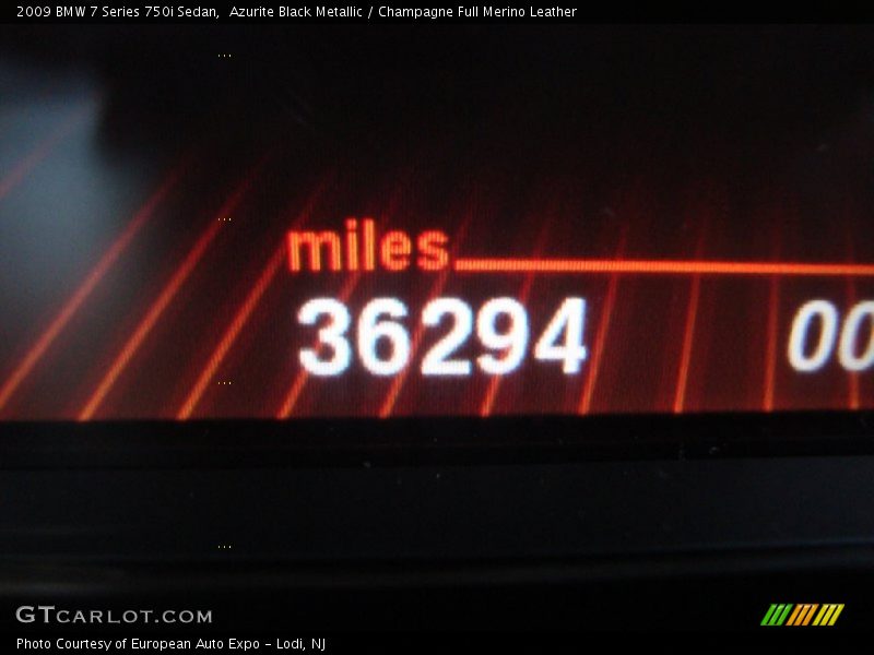 Azurite Black Metallic / Champagne Full Merino Leather 2009 BMW 7 Series 750i Sedan