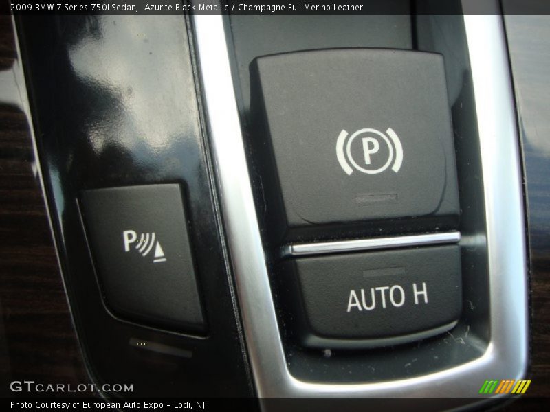 Azurite Black Metallic / Champagne Full Merino Leather 2009 BMW 7 Series 750i Sedan