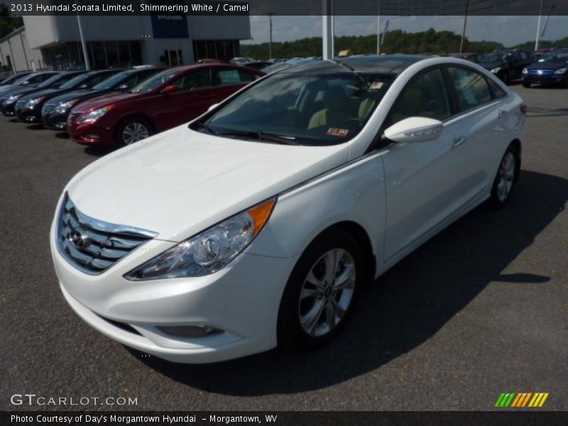 Shimmering White / Camel 2013 Hyundai Sonata Limited