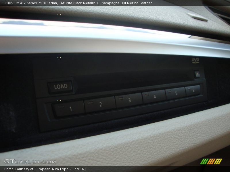Azurite Black Metallic / Champagne Full Merino Leather 2009 BMW 7 Series 750i Sedan