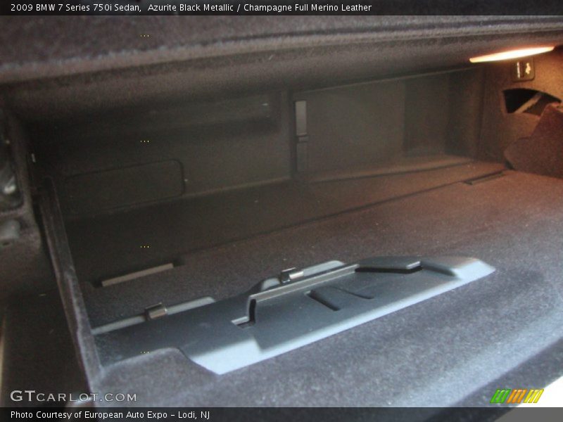 Azurite Black Metallic / Champagne Full Merino Leather 2009 BMW 7 Series 750i Sedan