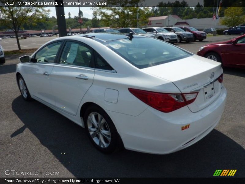 Shimmering White / Camel 2013 Hyundai Sonata Limited