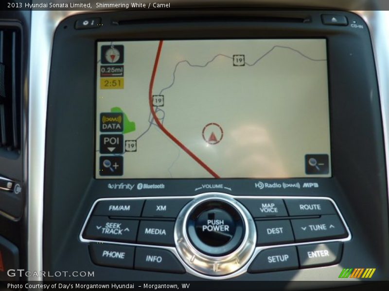 Shimmering White / Camel 2013 Hyundai Sonata Limited