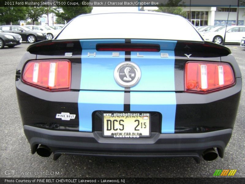 Ebony Black / Charcoal Black/Grabber Blue 2011 Ford Mustang Shelby GT500 Coupe