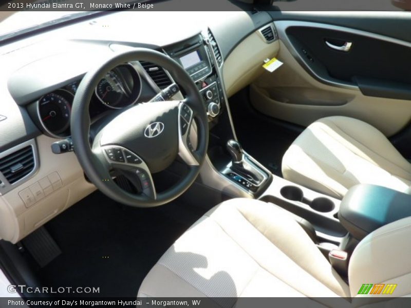 Monaco White / Beige 2013 Hyundai Elantra GT