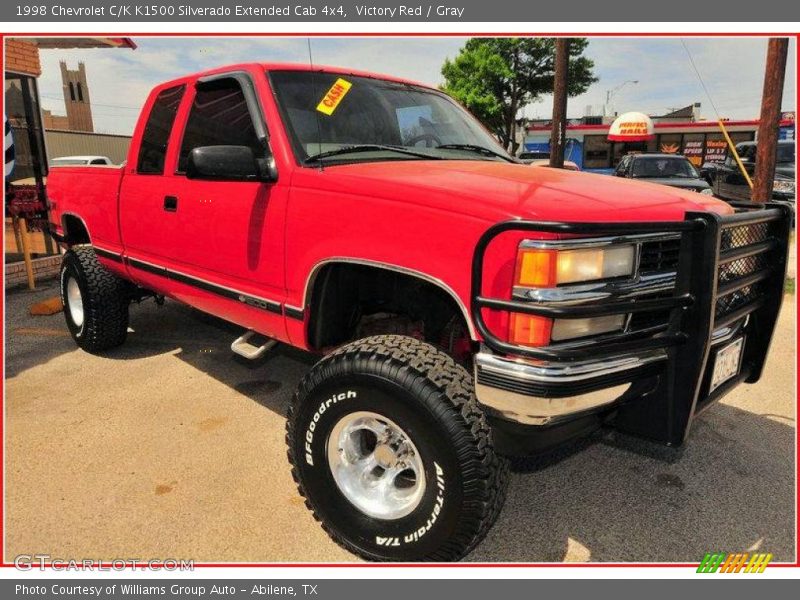 Victory Red / Gray 1998 Chevrolet C/K K1500 Silverado Extended Cab 4x4