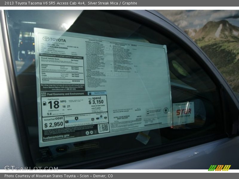 Silver Streak Mica / Graphite 2013 Toyota Tacoma V6 SR5 Access Cab 4x4