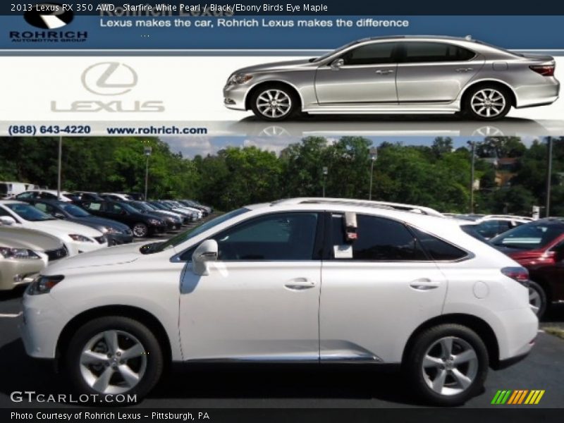 Starfire White Pearl / Black/Ebony Birds Eye Maple 2013 Lexus RX 350 AWD