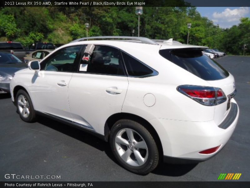 Starfire White Pearl / Black/Ebony Birds Eye Maple 2013 Lexus RX 350 AWD