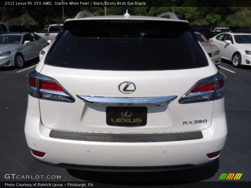 Starfire White Pearl / Black/Ebony Birds Eye Maple 2013 Lexus RX 350 AWD