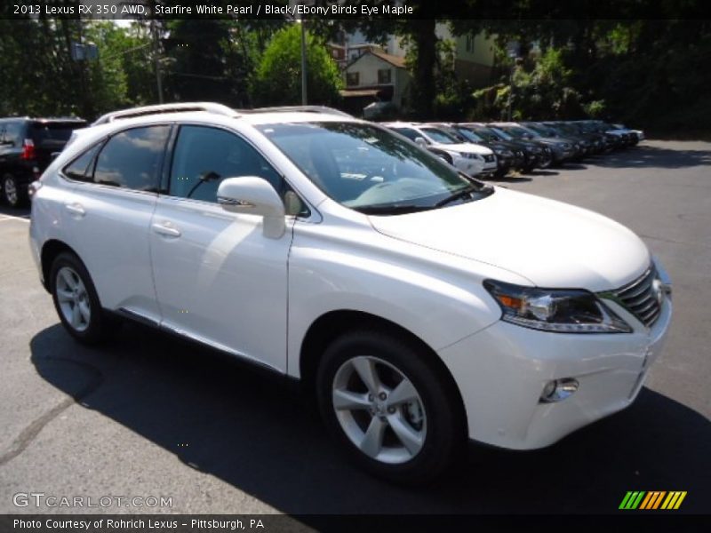 Starfire White Pearl / Black/Ebony Birds Eye Maple 2013 Lexus RX 350 AWD