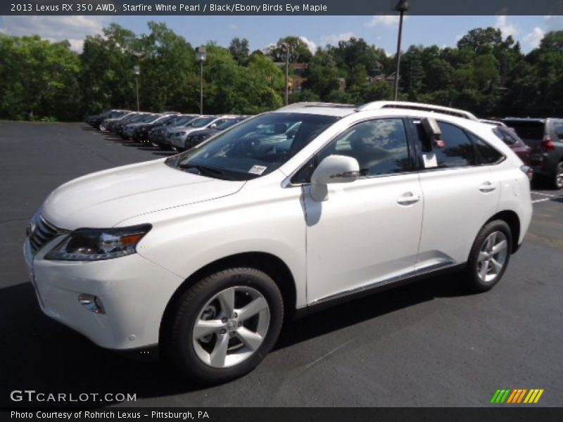 Starfire White Pearl / Black/Ebony Birds Eye Maple 2013 Lexus RX 350 AWD