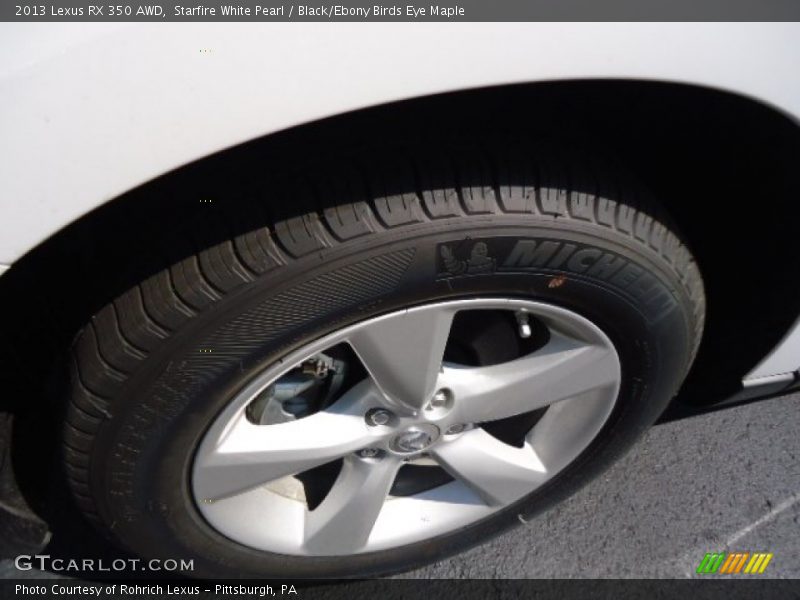 Starfire White Pearl / Black/Ebony Birds Eye Maple 2013 Lexus RX 350 AWD