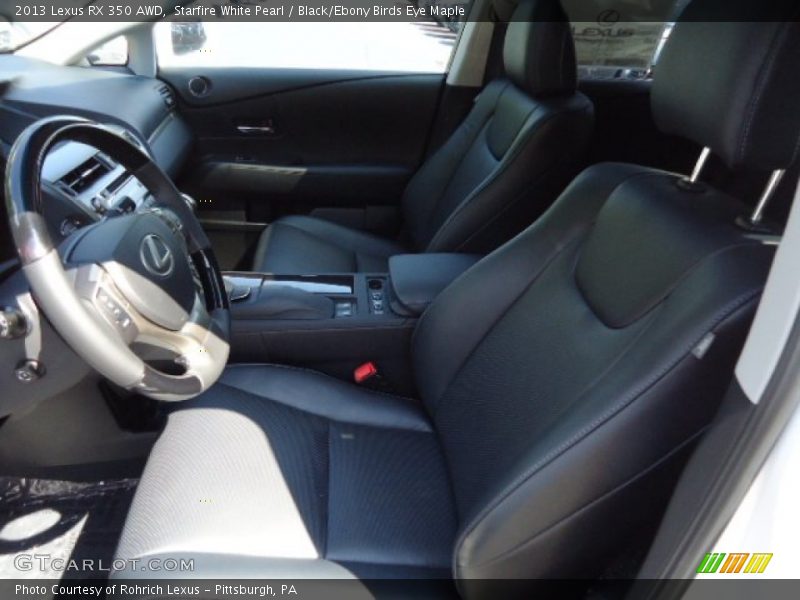 Starfire White Pearl / Black/Ebony Birds Eye Maple 2013 Lexus RX 350 AWD